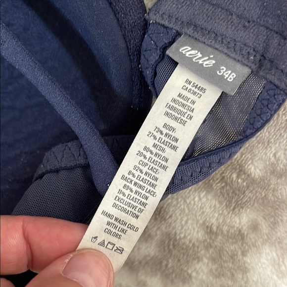 Aerie American Eagle Outfitters | Women’s Blue Gray Lace Bra 34B - Picture 7 of 10
